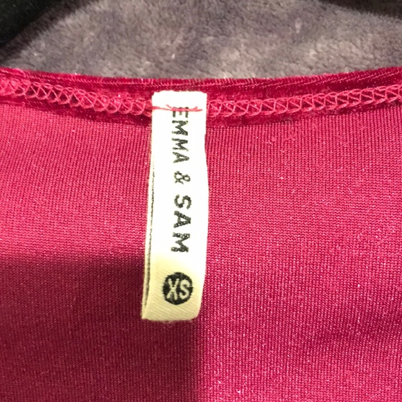 purple crushed velvet laced up top - Picture 3 of 3